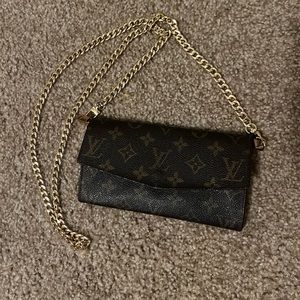 Louis Vuitton Sarah Envelope Wallet with Non-LV Chain Insert